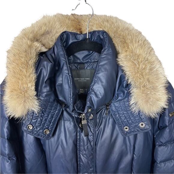 Marc New York Andrew Mark Quilted Hooded Jacket Navy Size XXL - Picture 3 of 12